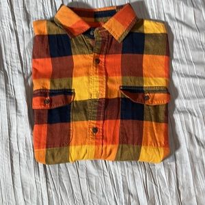 Banana Republic Orange color block Flannel size S